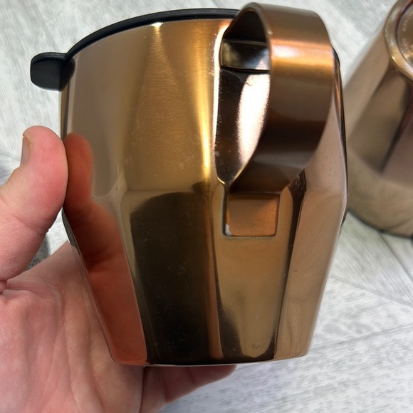 Starbucks- Copper Bronze Coffee Mugs with Black Lids - Picture 6 of 6
